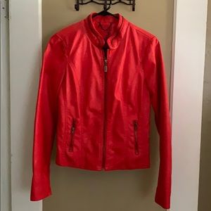 Bright red Moto Jacket!!
